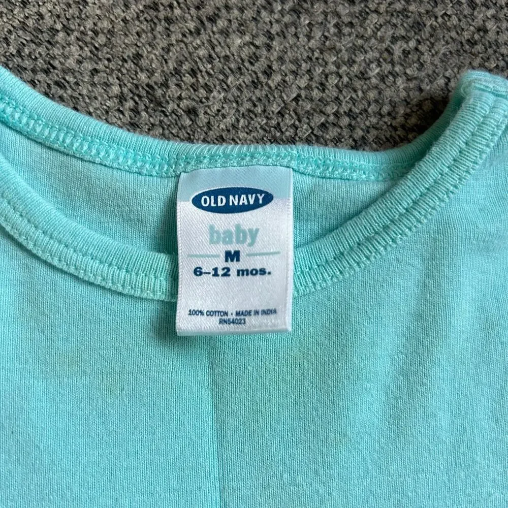 Old Navy Vtg Girls Size 6-12 Months Blue Striped Short Sleeve Top & Flare Pants